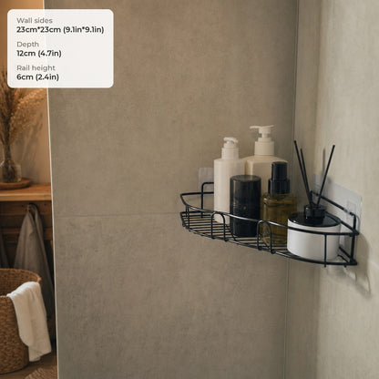 Verdelisse Wall-Mounted Bathroom Organizer dimensions: 23cm*23cm (9.1in*9.1in), depth 12cm (4.7in), rail 6cm (2.4in)