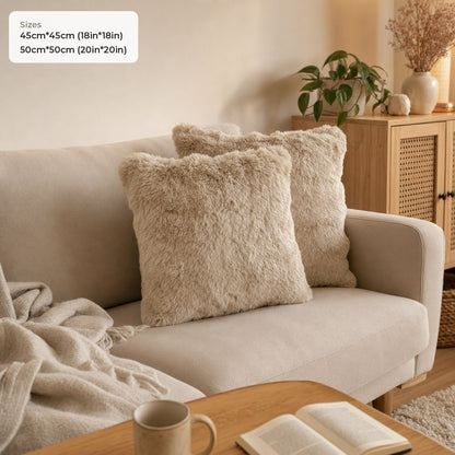 Verdelisse Faux Fur Throw Pillow Cover dimensions: 45cm*45cm (18in*18in), 50cm*50cm (20in*20in)