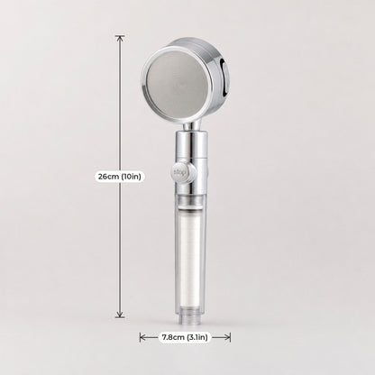 Verdelisse Filtered Showerhead dimensions: 26cm (10in) long, head 7.8cm (3.1in)