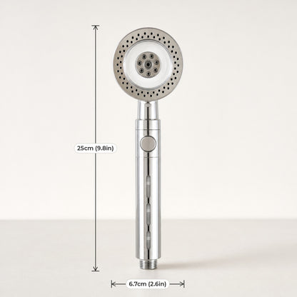 Verdelisse Pressure-Boosting Handheld Shower dimensions: 25cm (9.8in) long, spray face 6.7cm (2.6in)