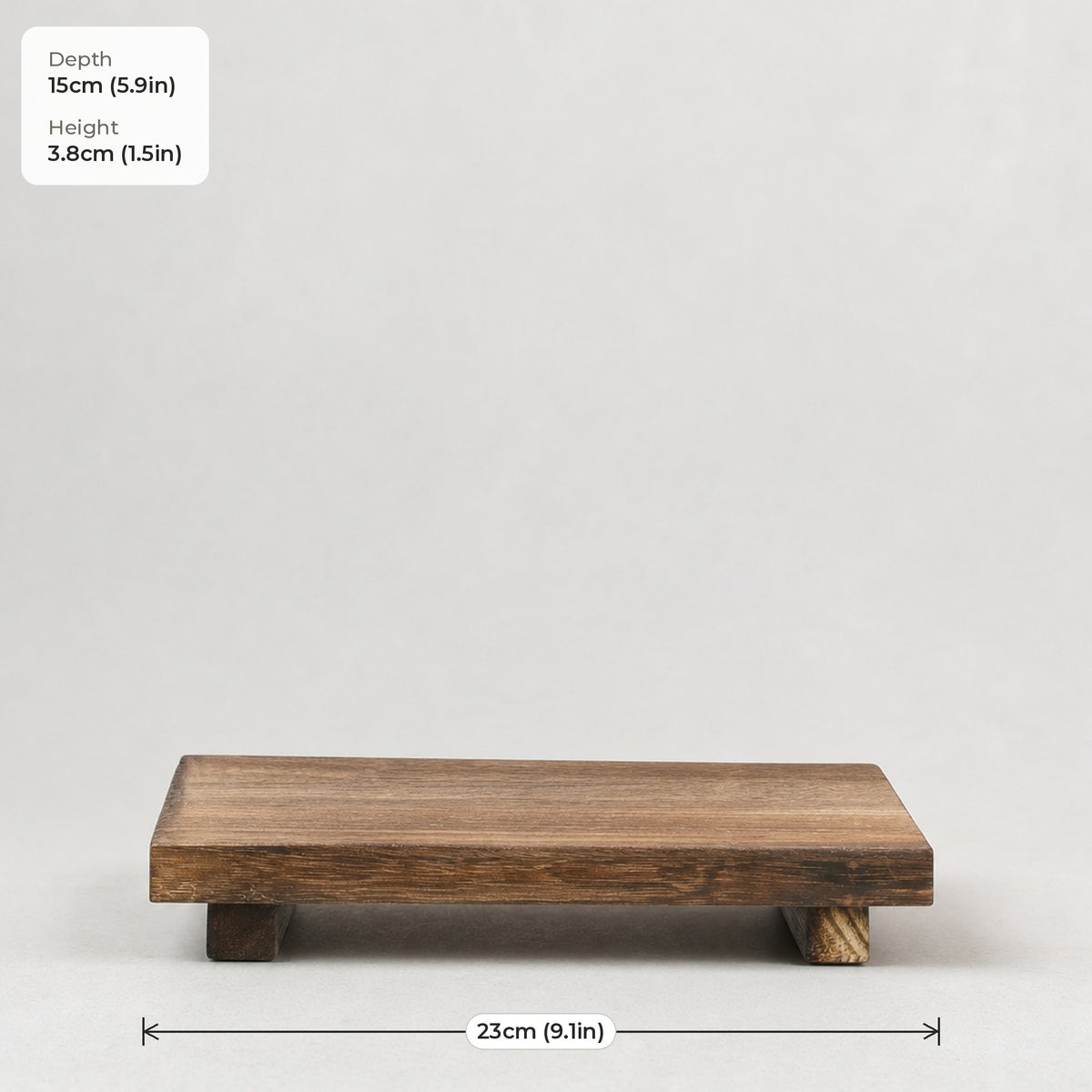 Verdelisse Wooden Bathroom Tray dimensions: 23cm*15cm*3.8cm (9.1in*5.9in*1.5in)